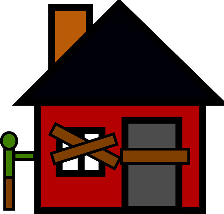 distressed house